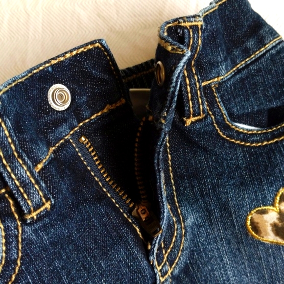 children's place heart patch denim jean skirt with modesty shorts 12 months baby - Picture 3 of 7